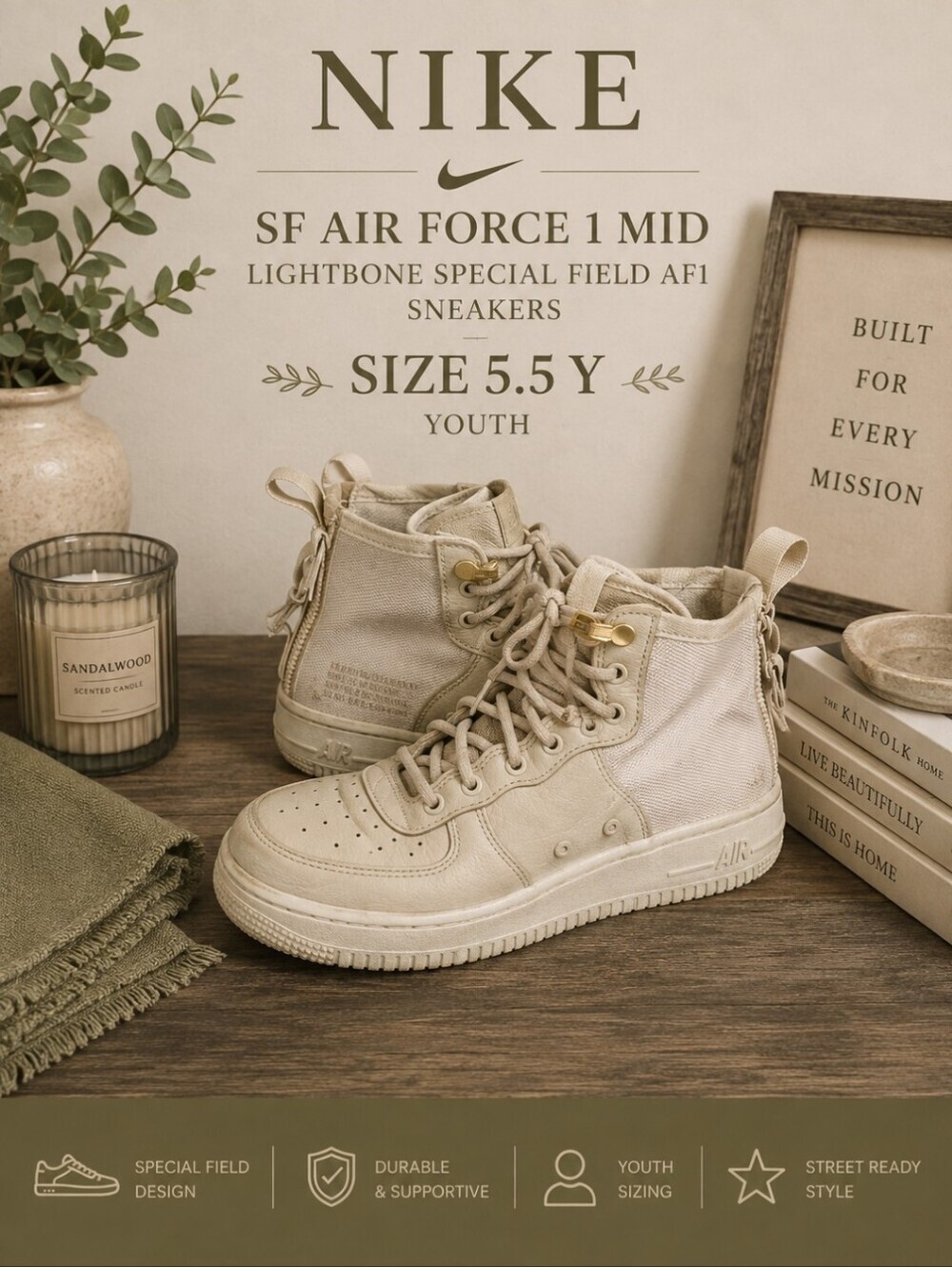 Nike SF Air Force 1 Mid Lightbone Special Field AF1 Sneakers